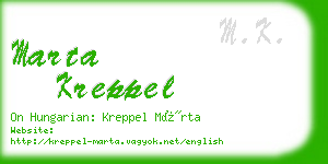 marta kreppel business card